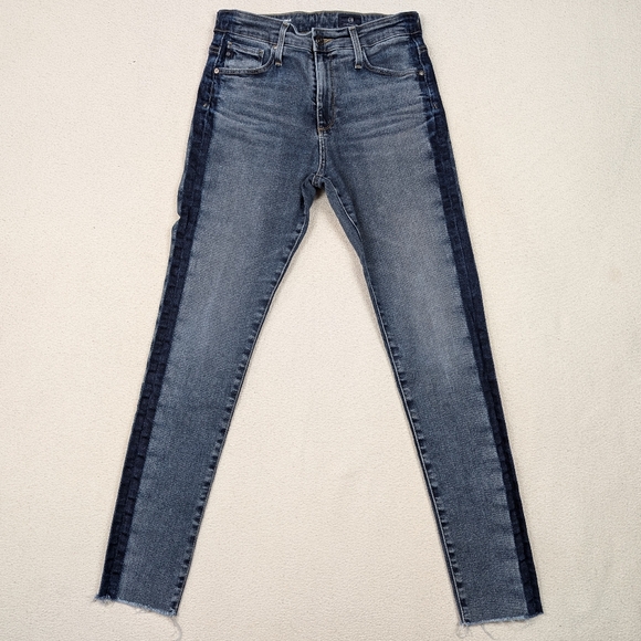 AG Adriano Goldschmied Farrah Skinny Ankle High Rise Medium Wash 26R Raw Hem - Picture 2 of 16